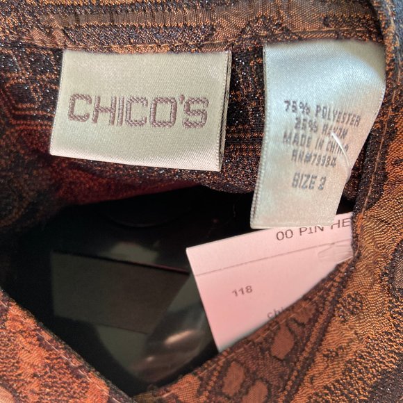 Chico black/bronze long jacket with mandarin collar - Picture 6 of 9